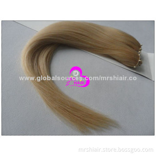 20-inch 16# Light Brown Straight Weighs 100g Malaysian Micro Ez Weft Hair